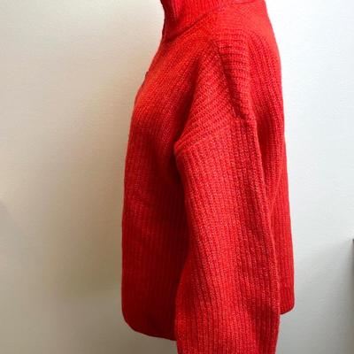 New Vince Camuto Orange Knit 1/4 Zip Sweater Medium