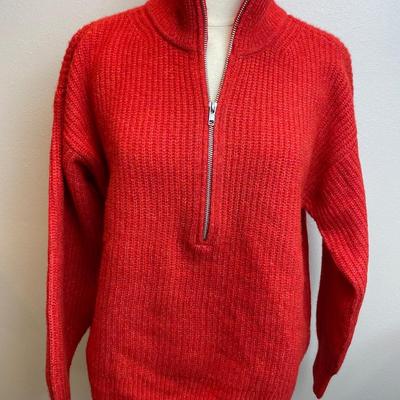 New Vince Camuto Orange Knit 1/4 Zip Sweater Medium