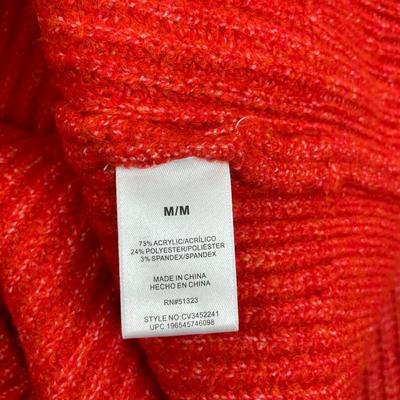 New Vince Camuto Orange Knit 1/4 Zip Sweater Medium