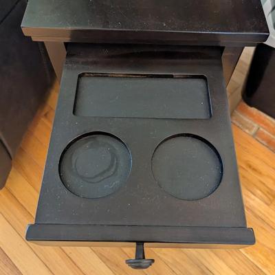 Pair Of End Tables USB & Power Outlet & Cup Holder