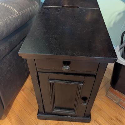 Pair Of End Tables USB & Power Outlet & Cup Holder
