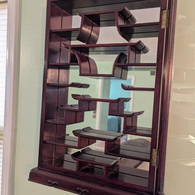 Chinese Rosewood Wall Mounted Curio Display Cabinet