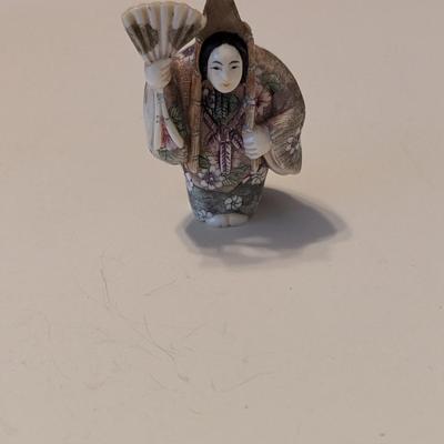 Stamped Asian Figure & Coin Purse