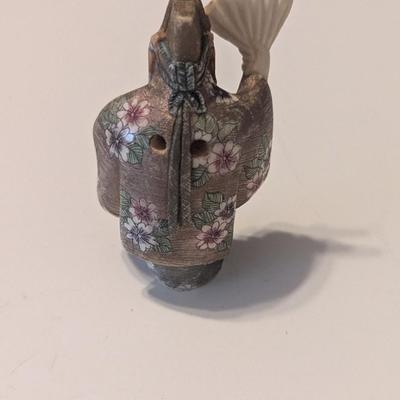 Stamped Asian Figure & Coin Purse