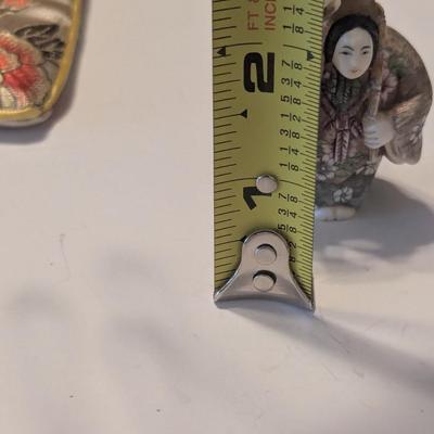 Stamped Asian Figure & Coin Purse