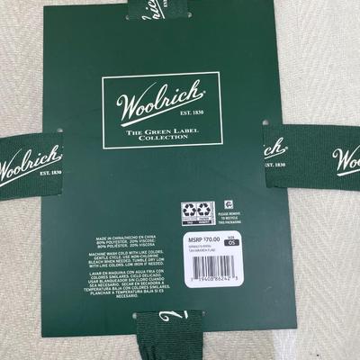 New Woolrich Blanket Wrap with Fringe Taupe/Tan