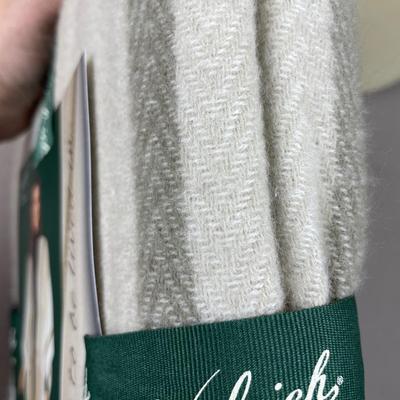 New Woolrich Blanket Wrap with Fringe Taupe/Tan