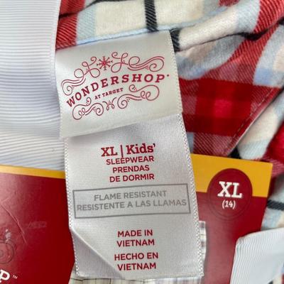 New Kid’s Plaid 2 pc Pajama Set XL 14