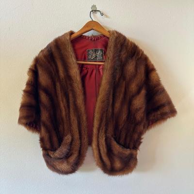 Vintage Mink Fur Capelet by A. Lubritz Furs, New Orleans