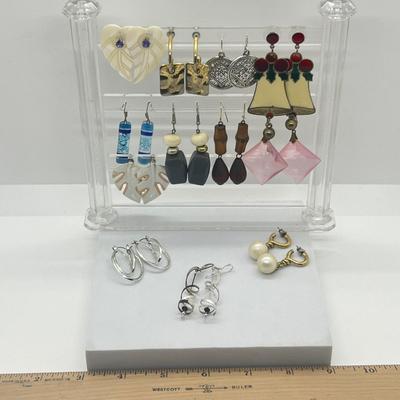 LOT 143J: Collection of Dangling Pierced Earrings