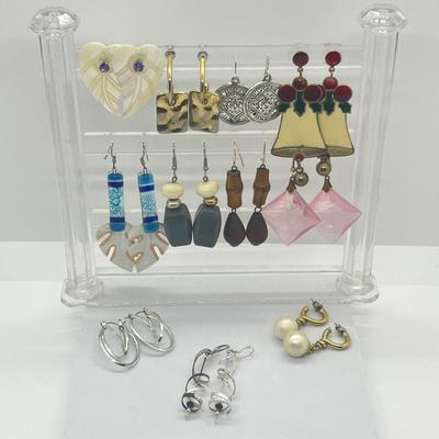LOT 143J: Collection of Dangling Pierced Earrings