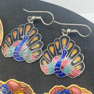 LOT 145J: Unique Collection of Enamel Pierced Earrings