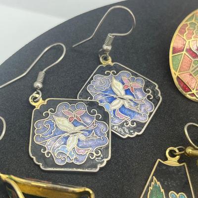 LOT 145J: Unique Collection of Enamel Pierced Earrings