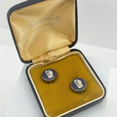 LOT 149J: "Wedgwood Blue" Neoclassical Jasperware Clip on Earrings