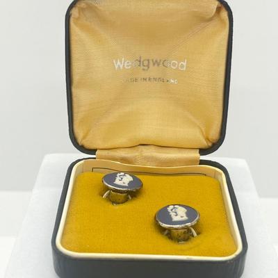 LOT 149J: "Wedgwood Blue" Neoclassical Jasperware Clip on Earrings