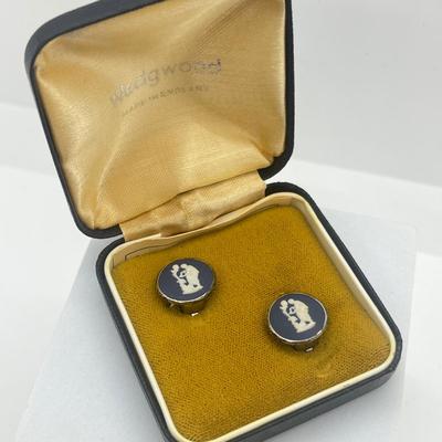 LOT 149J: "Wedgwood Blue" Neoclassical Jasperware Clip on Earrings