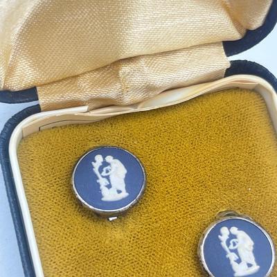 LOT 149J: "Wedgwood Blue" Neoclassical Jasperware Clip on Earrings