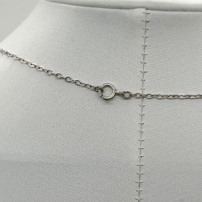 LOT 150J: Sterling Necklace with "D" Pendant and Two Pair Sterling Pierced Earrings - 7.4 GTW - 20" Chain
