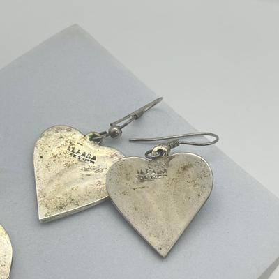 LOT 151J: Two Pairs of Mexican Sterling Silver Pierced Earrings