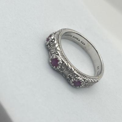 LOT 153J: Judith Ripka Sterling Silver and Cubic Zirconia Ring - Size 11 - 6.2 GTW