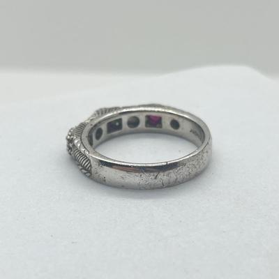 LOT 153J: Judith Ripka Sterling Silver and Cubic Zirconia Ring - Size 11 - 6.2 GTW
