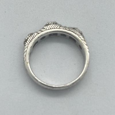 LOT 153J: Judith Ripka Sterling Silver and Cubic Zirconia Ring - Size 11 - 6.2 GTW