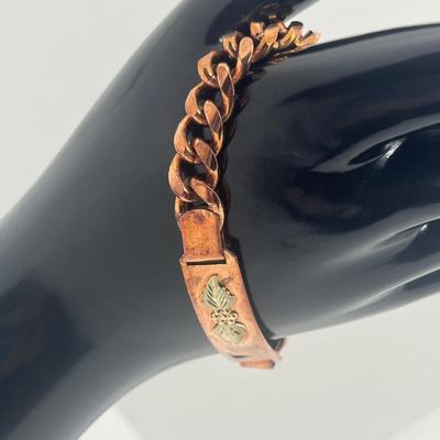 LOT 154J: 14K Gold on Copper Link Bracelet - 8" - 29.78 GTW
