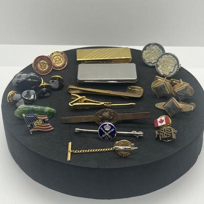 LOT 155: Tie Clip and Cufflink Collection