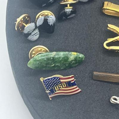 LOT 155: Tie Clip and Cufflink Collection