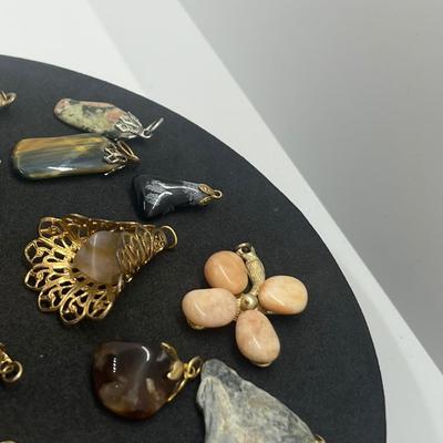 LOT 160J: Beautiful Stone Pendant Collection