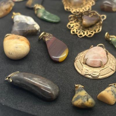 LOT 160J: Beautiful Stone Pendant Collection