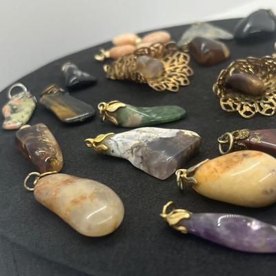 LOT 160J: Beautiful Stone Pendant Collection