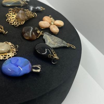 LOT 160J: Beautiful Stone Pendant Collection