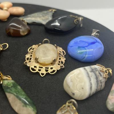 LOT 160J: Beautiful Stone Pendant Collection