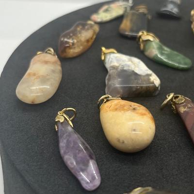 LOT 160J: Beautiful Stone Pendant Collection