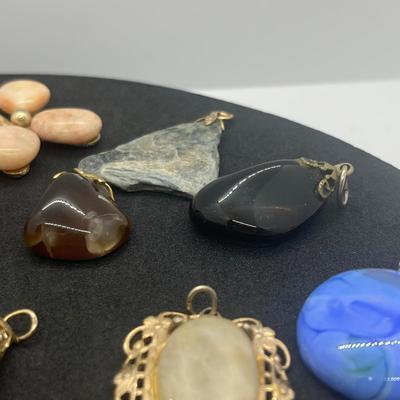 LOT 160J: Beautiful Stone Pendant Collection