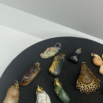 LOT 160J: Beautiful Stone Pendant Collection