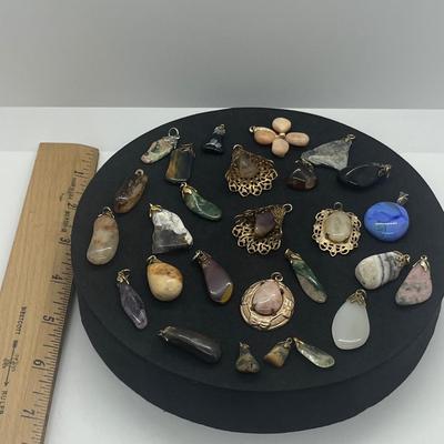 LOT 160J: Beautiful Stone Pendant Collection