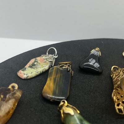 LOT 160J: Beautiful Stone Pendant Collection