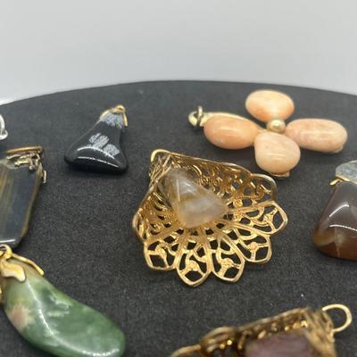 LOT 160J: Beautiful Stone Pendant Collection