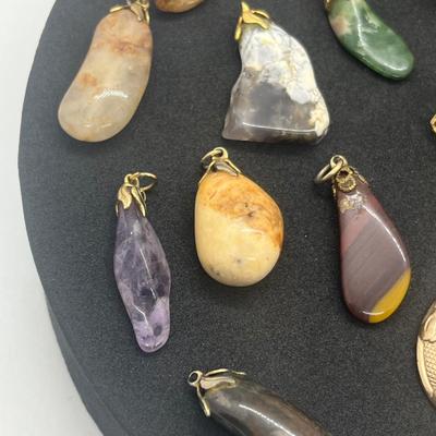 LOT 160J: Beautiful Stone Pendant Collection