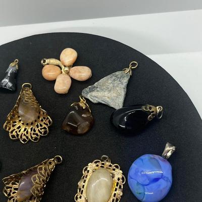LOT 160J: Beautiful Stone Pendant Collection