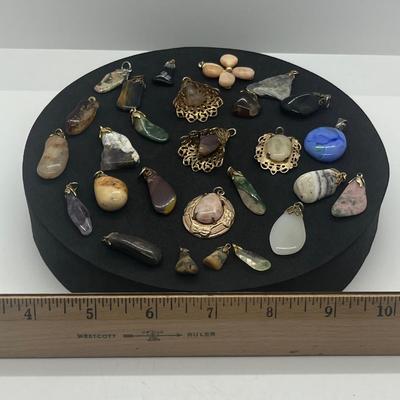 LOT 160J: Beautiful Stone Pendant Collection