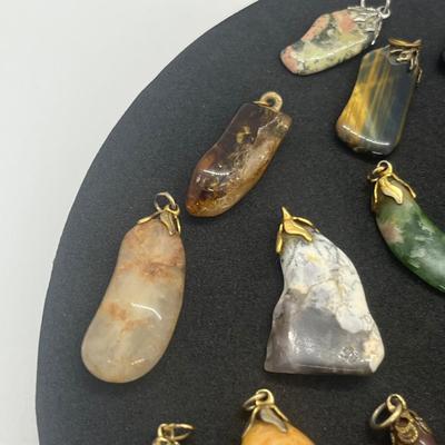 LOT 160J: Beautiful Stone Pendant Collection