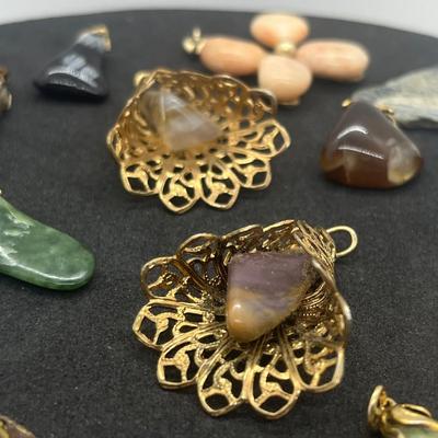 LOT 160J: Beautiful Stone Pendant Collection