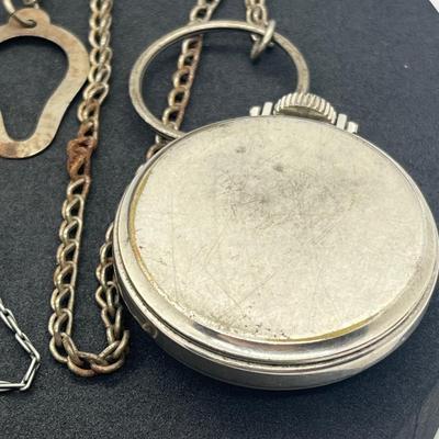 LOT 161J: Two Vintage Pocket Watches with Chains - Both Wind and Tick!