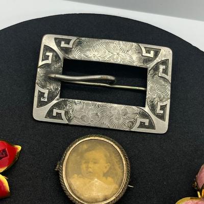 LOT 164J: Vintage/Antique Pin and Fur Clip Lot