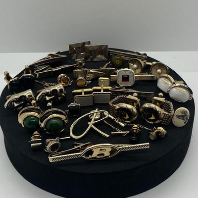 LOT 165J: Huge Collection of Tie Pins and Cufflinks: Swank, Anson and More!
