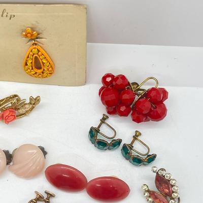 LOT 167J: Vintage Clip On and Screwback Earring Lot