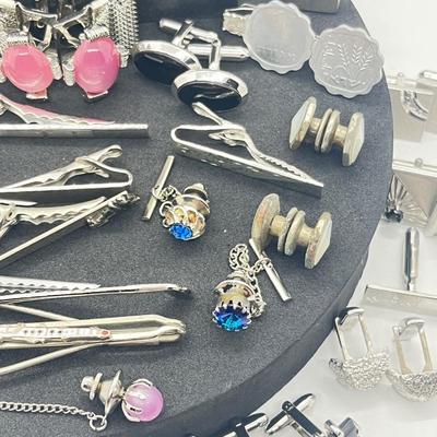 LOT 176J: Enormous Collection of Unique Tie Pins and Cufflinks Including A Beautiful Vintage Sarah Coventry Set, Swank, Anson and More!